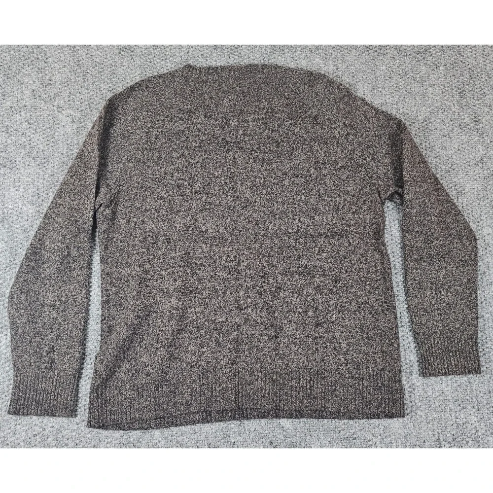J.Crew Mens Large Lambswool Blend Marled Knit‎ Crewneck Sweater Black Raglan